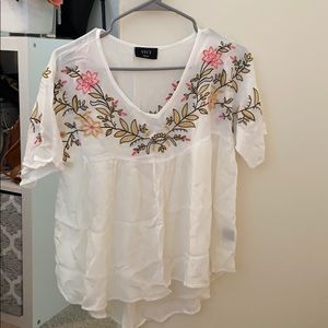 VICI white embroidered shirt.